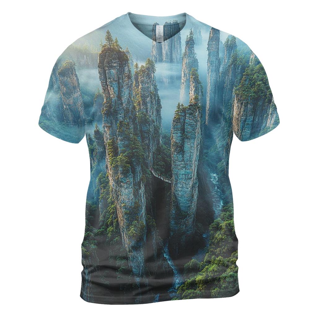 Zhangjiajie Pillars - Zhangjiajie trendy printed shirt styles
