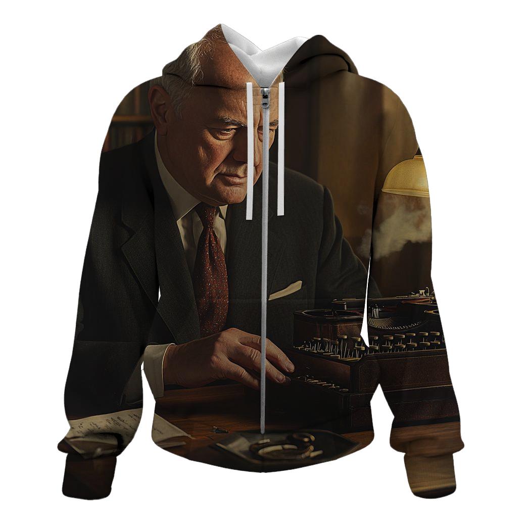 Graham Greene At Midnight Typewriter graphic hoodies