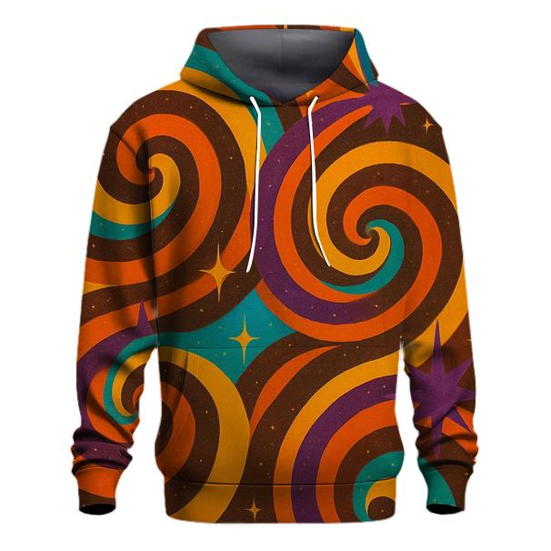 Cosmic Disco Spirals printed hoodies
