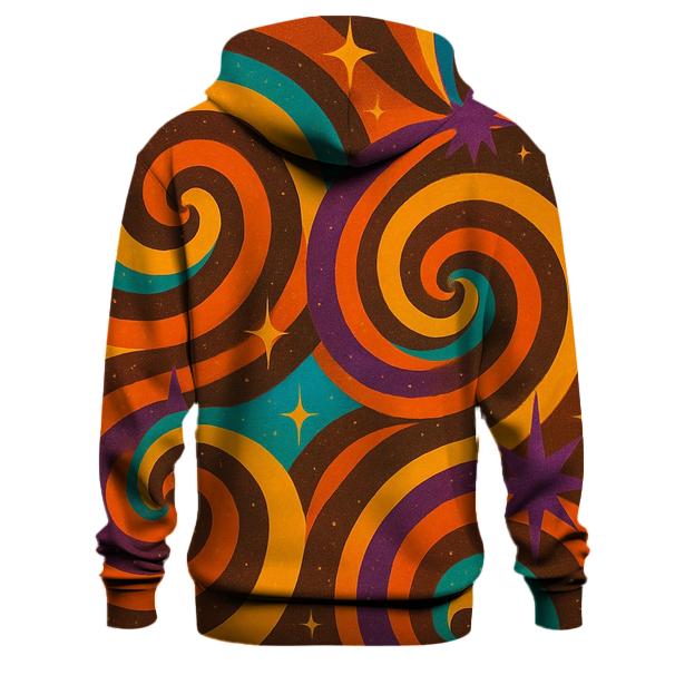 Cosmic Disco Spirals printed hoodies