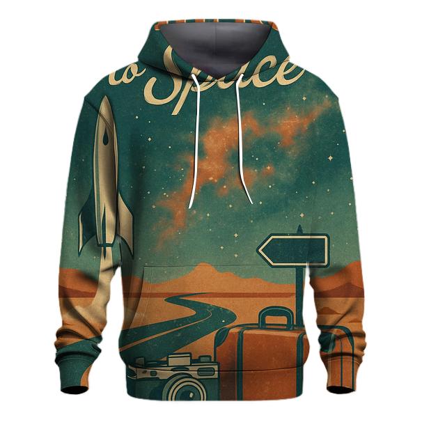 Retro Space Route Poster premium hoodies