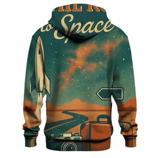 Retro Space Route Poster premium hoodies