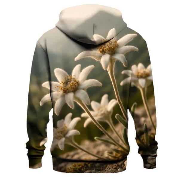 High Altitude Edelweiss Meadow Study graphic hoodies
