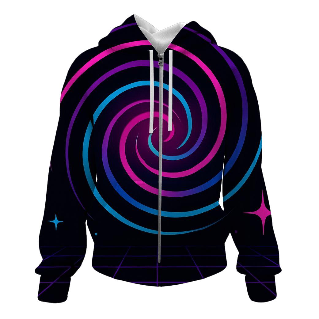 Neon Synthwave Vortex hoodies fashion