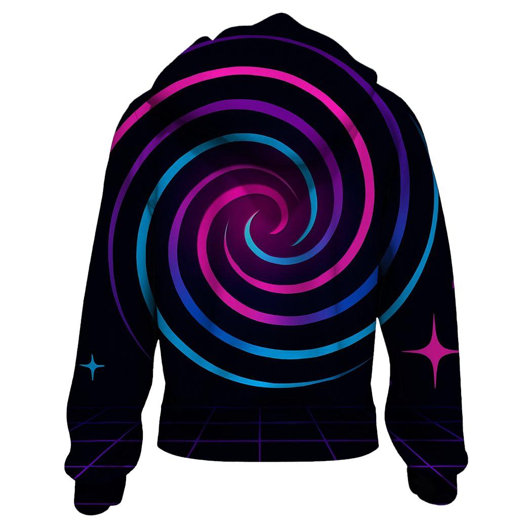 Neon Synthwave Vortex hoodies fashion