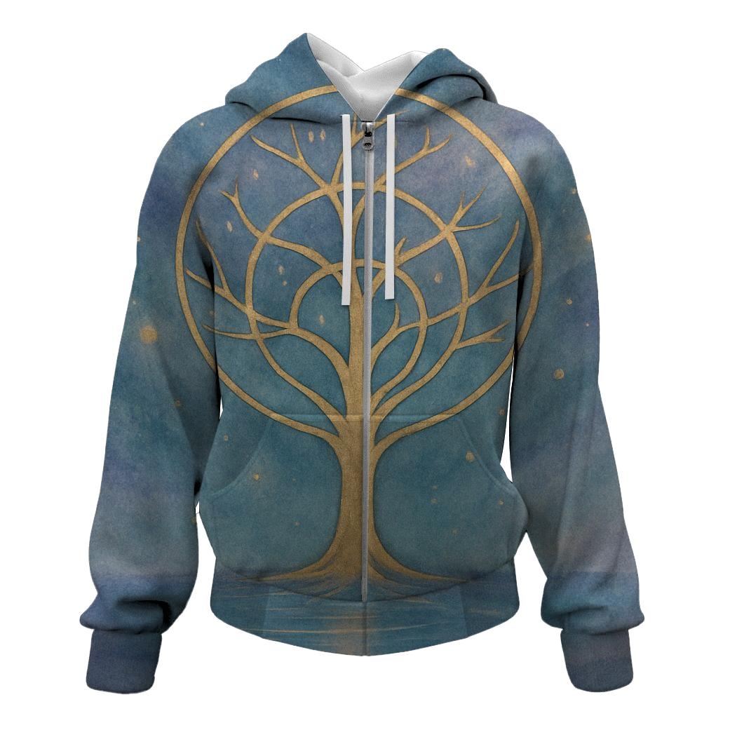 Celestial Grove printed hoodies