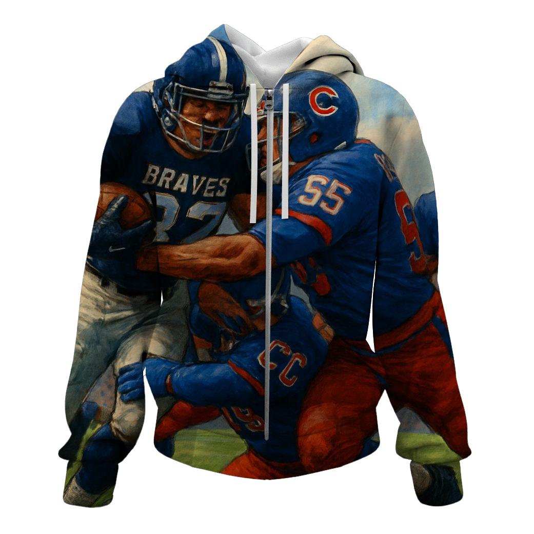 Gridiron Showdown Braves Clash With Cubs pullover hoodies