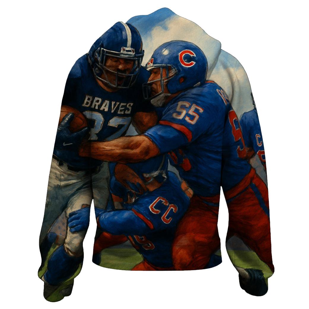 Gridiron Showdown Braves Clash With Cubs pullover hoodies