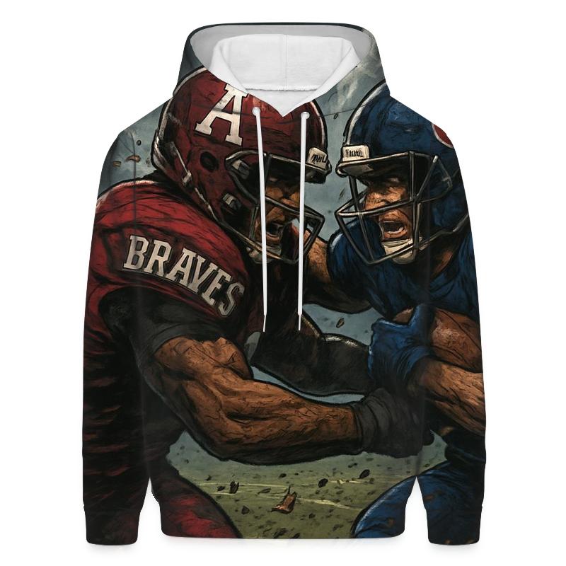 Gridiron Clash Braves And Cubs Battle embroidered hoodies