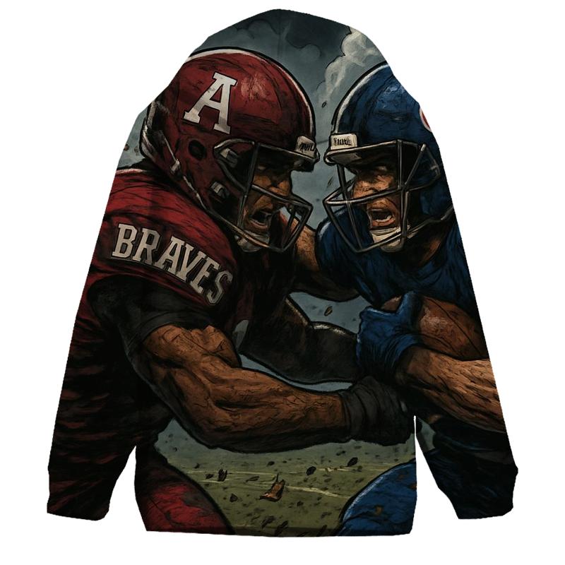 Gridiron Clash Braves And Cubs Battle embroidered hoodies
