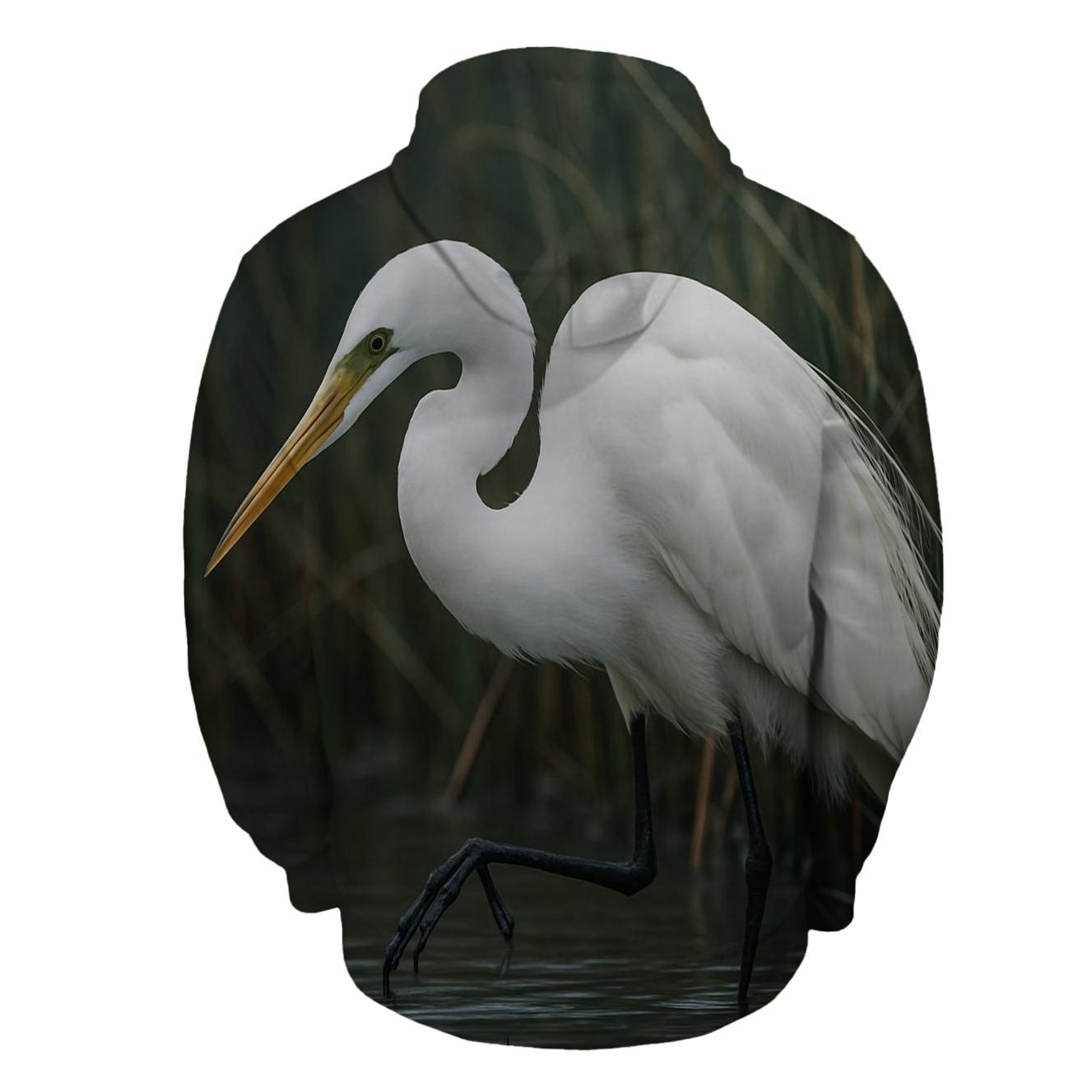 Marsh Sentinel Great Egret lightweight hoodies