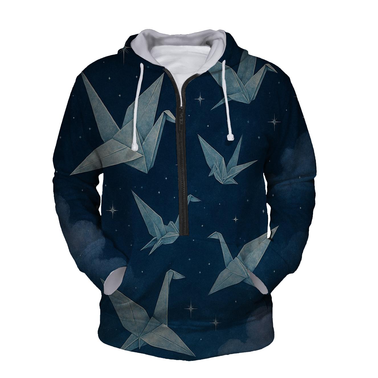 Celestial Origami Cranes premium hoodies