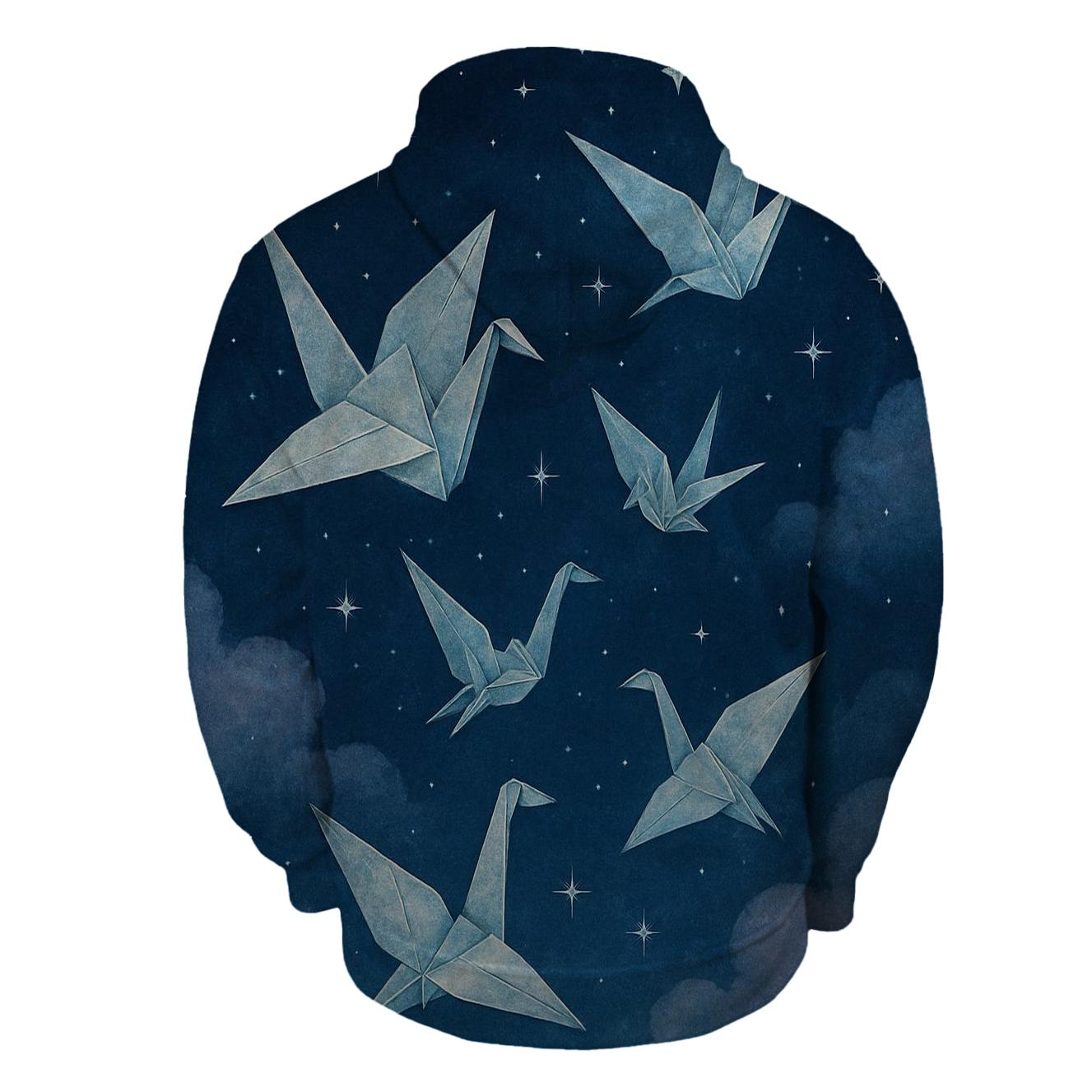 Celestial Origami Cranes premium hoodies