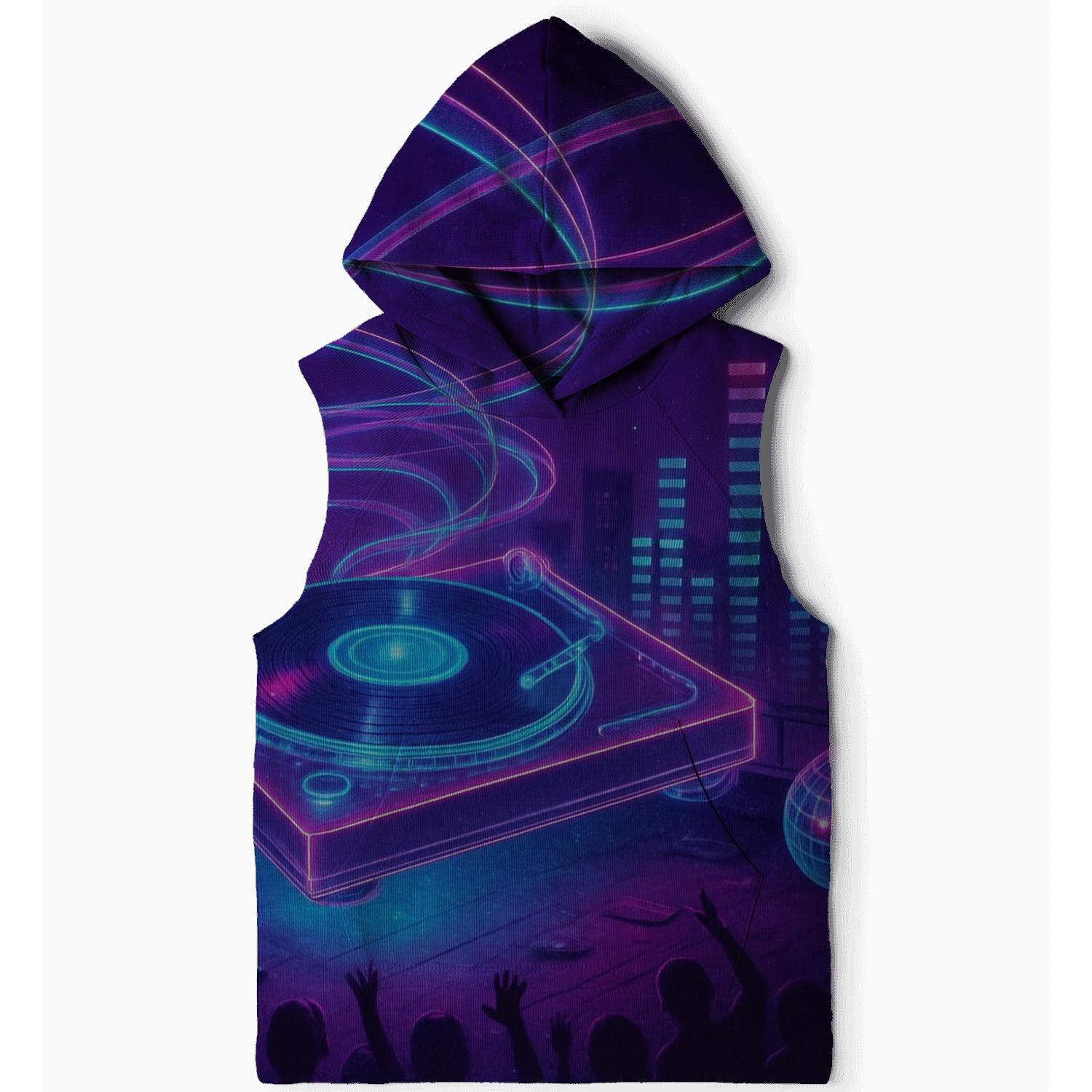 Neon Galaxy Turntable printed hoodies