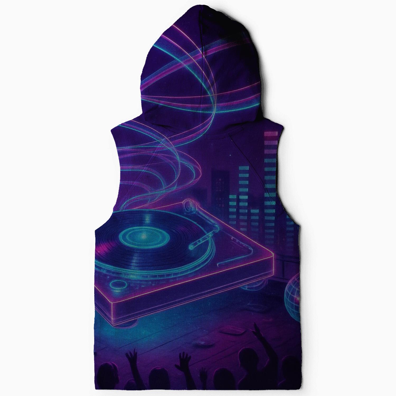 Neon Galaxy Turntable printed hoodies