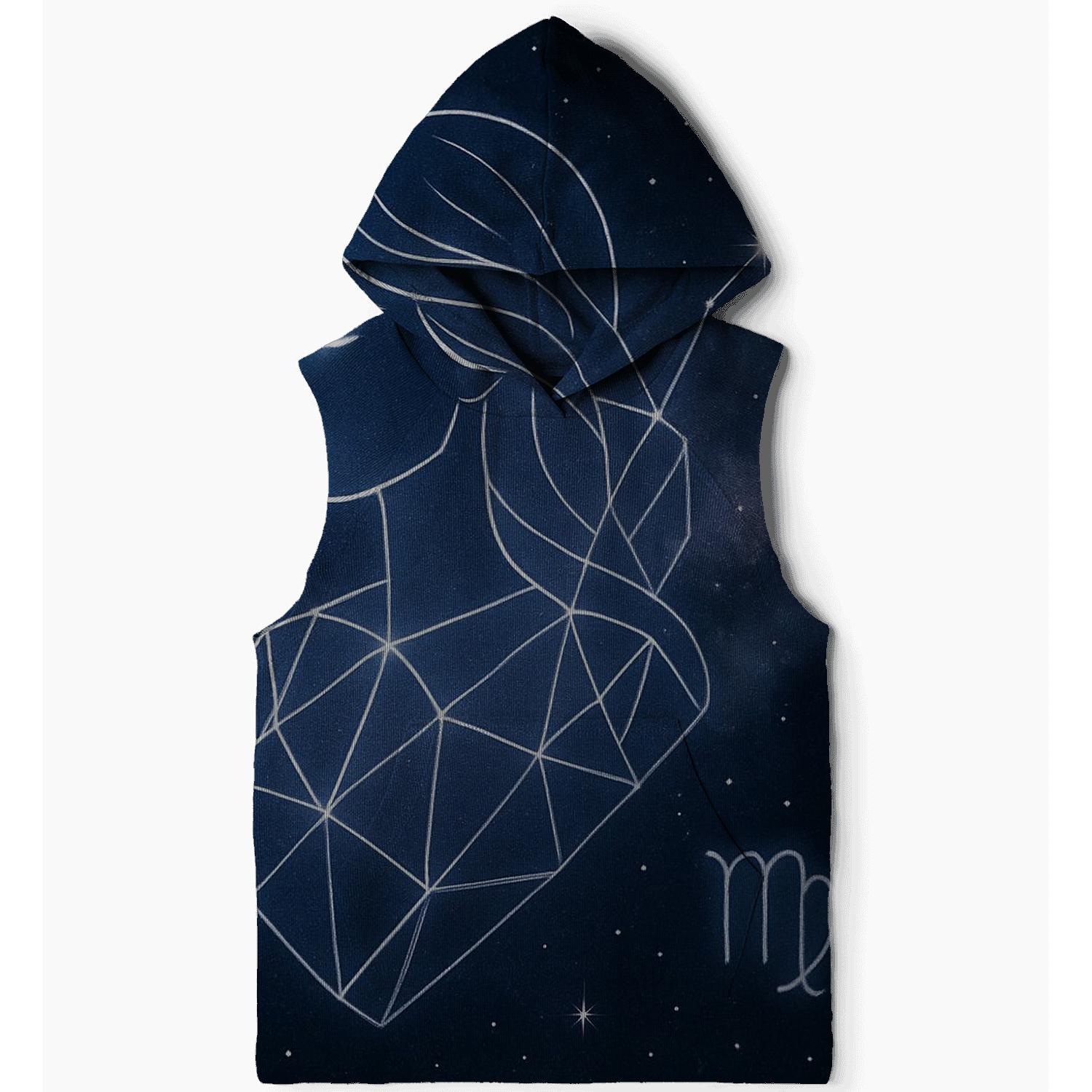 Lunar Virgo Starry Geometric Portrait printed hoodies