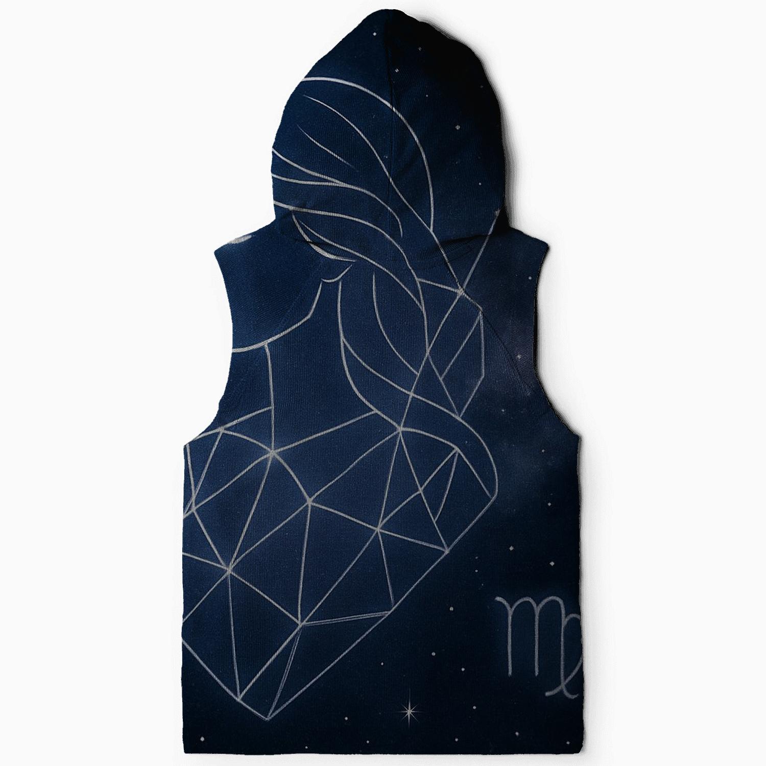 Lunar Virgo Starry Geometric Portrait printed hoodies