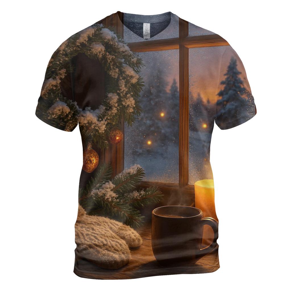Midwinter Hearthside Window statement graphic shirts