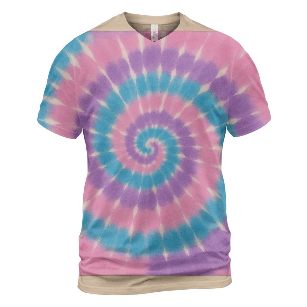 Celestial Spiral Twist vibrant all-over design tees