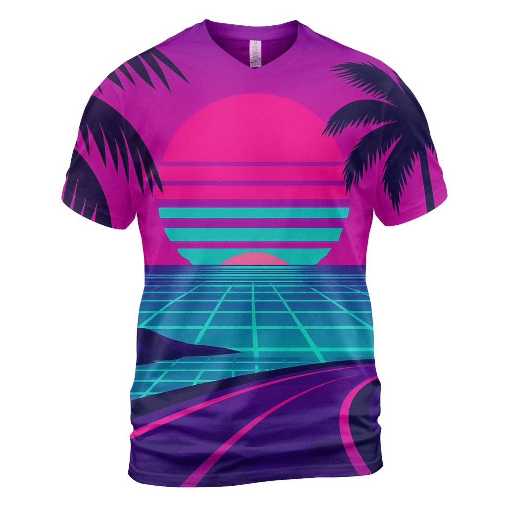 Neon Riviera Mirage statement graphic shirts