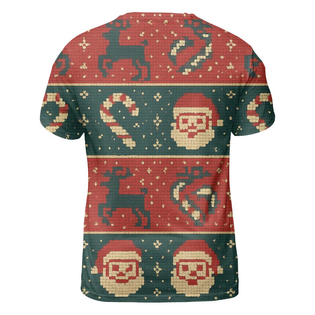 Tacky Tinsel Reindeer Montage Design designer pattern shirts