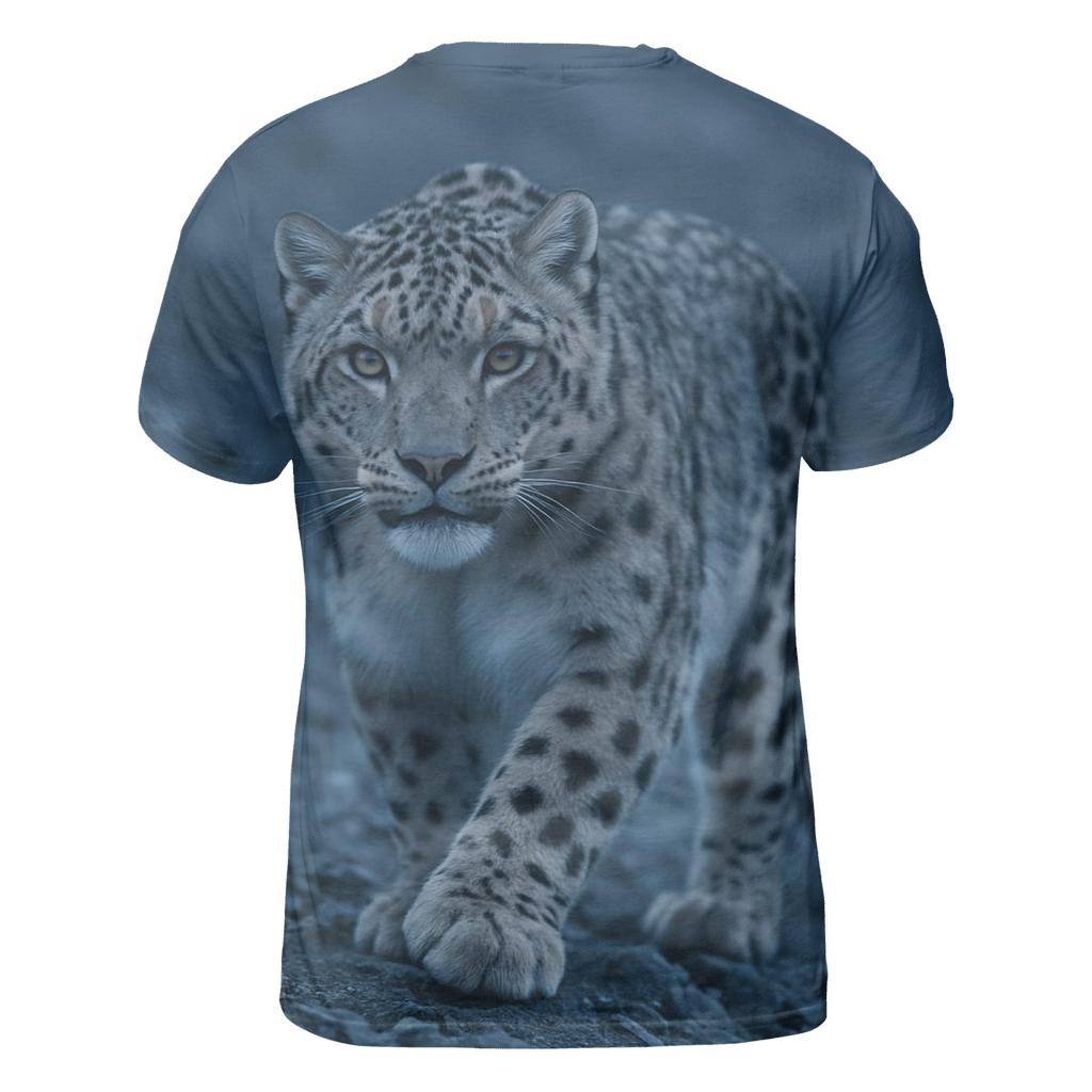 Misty Ridge Stalker Snow Leopard unique graphic print tees