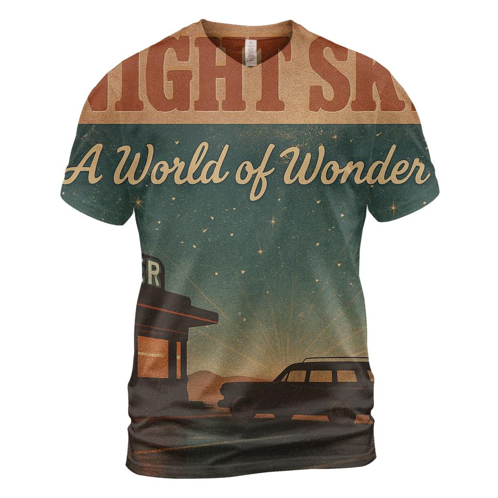 Starlit Retro Diner Roadtrip Poster creative print fashion shirts