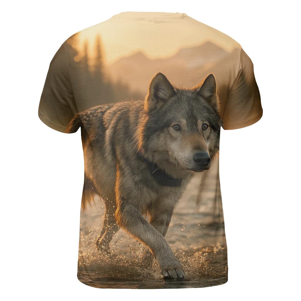 Grey Wolf River Crossing At Dawn custom all-over print shirts