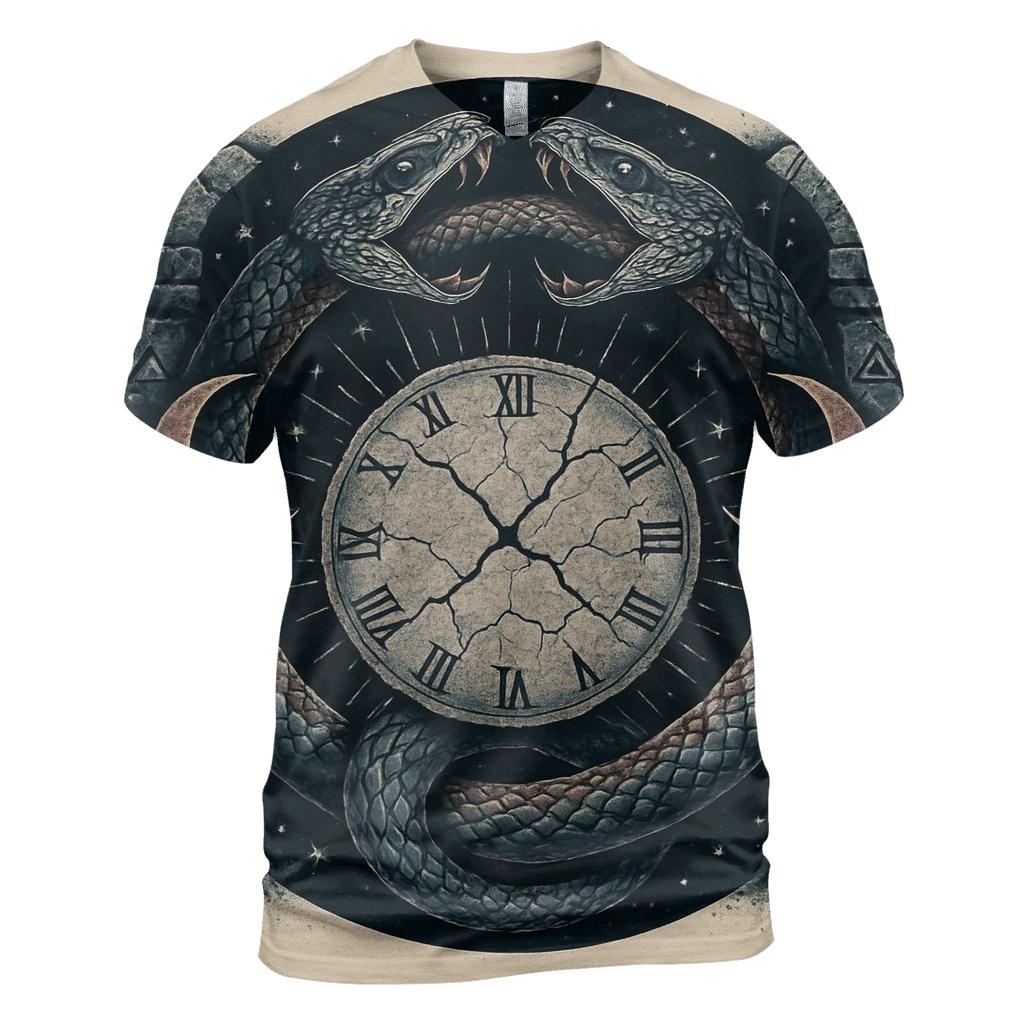 Serpent Eclipse Ouroboros creative print fashion shirts