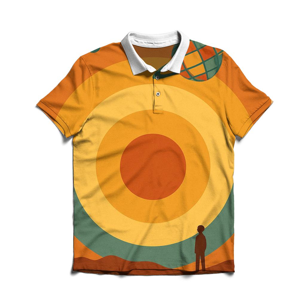 Sunset Space Groove custom polo shirts