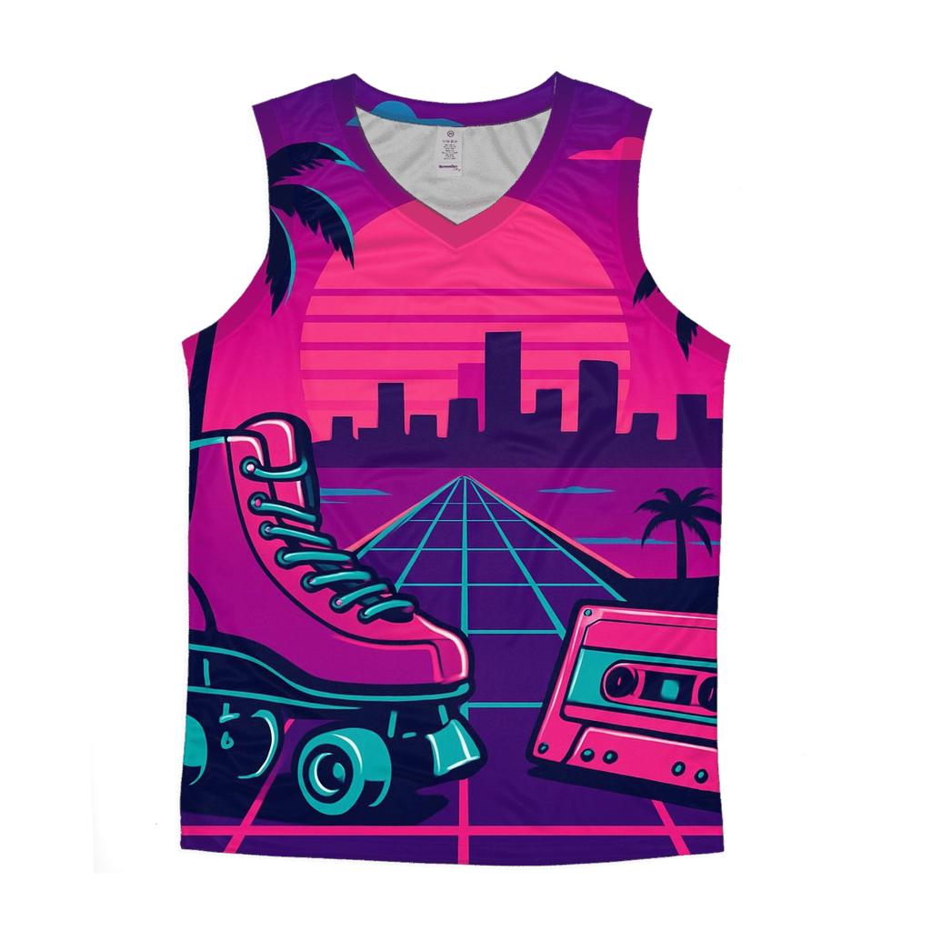 Neon Sunset Rollerway personalized athletic tanks