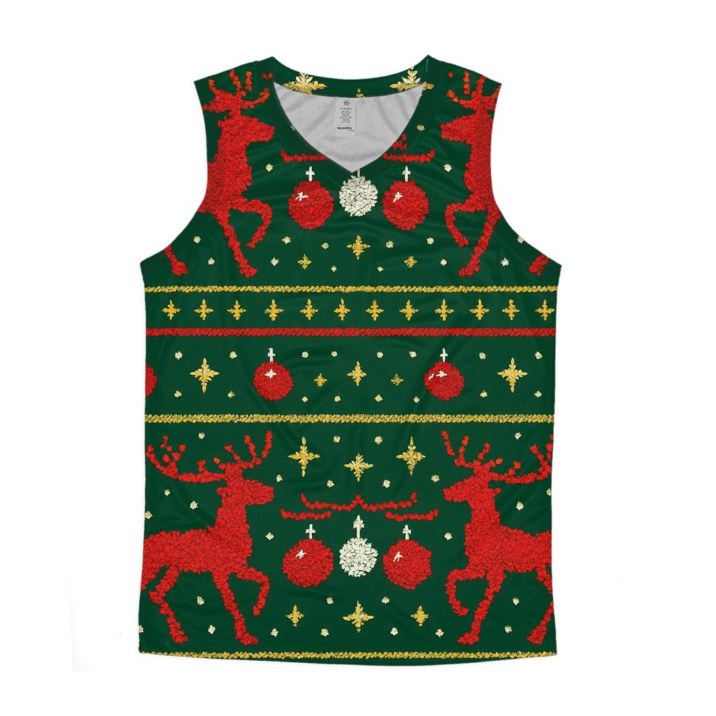 Whimsical Reindeer And Ornament Cascade Design custom tank tops