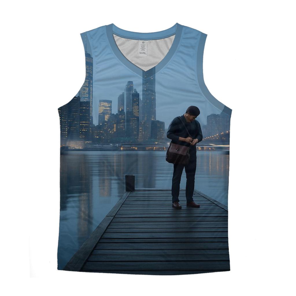 Harbor Mirror At Blue Hour designer workout tanks