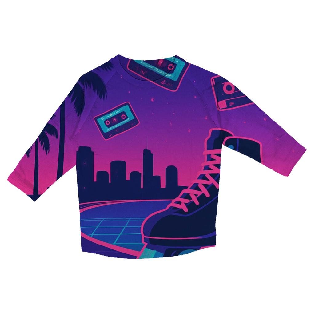 Neon Roller Skyline designer 3/4 sleeve blouses