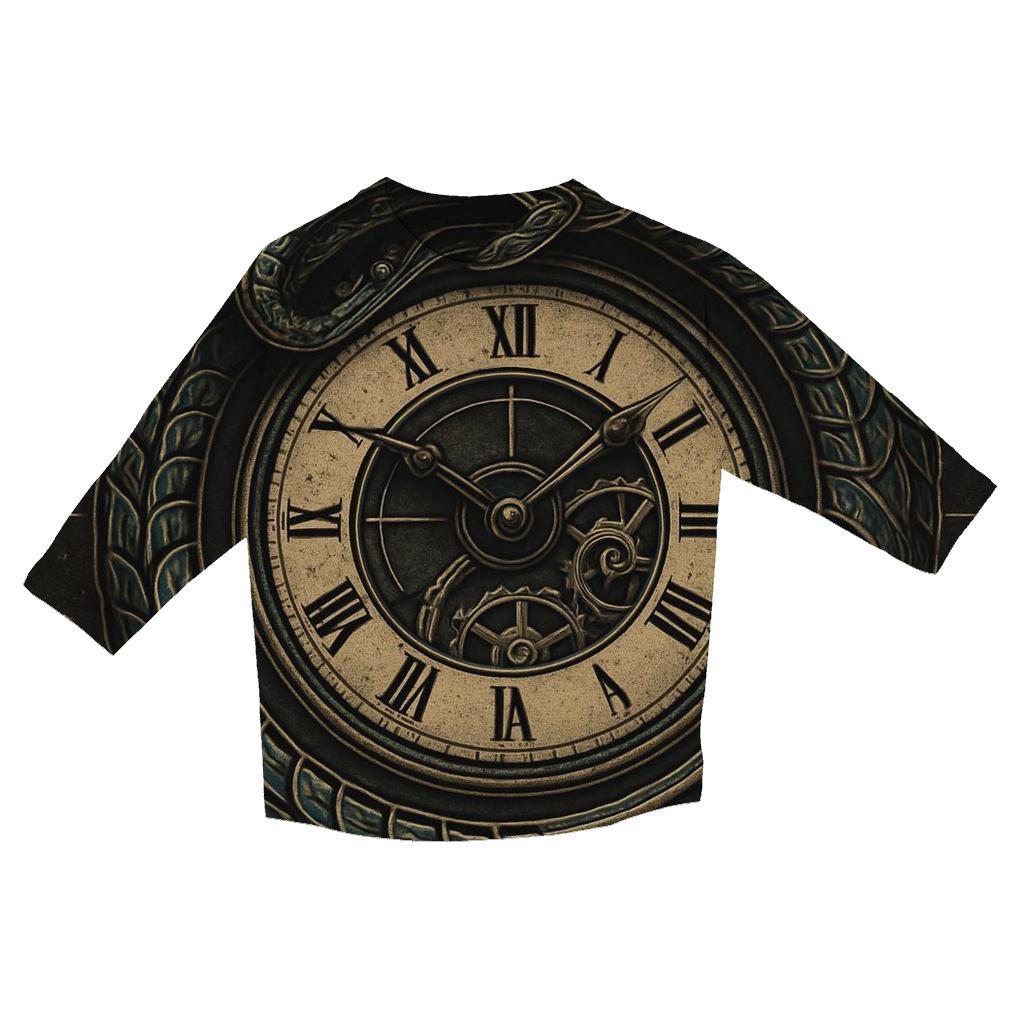 Ouroboros Clockwork Serpent printed three quarter sleeve shirts