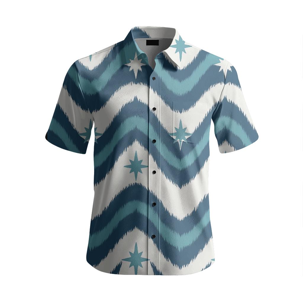 Astronomical Ikat Pattern fashion embroidery shirts