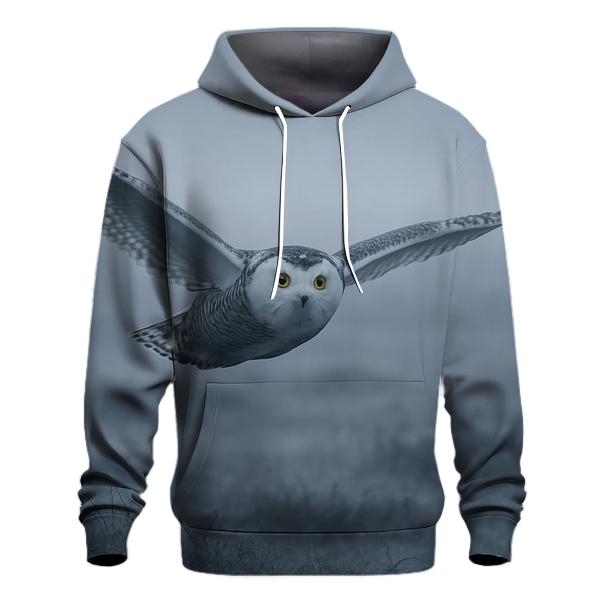 Glide Over Misty Tundra Snowy Owl zip-up hoodies