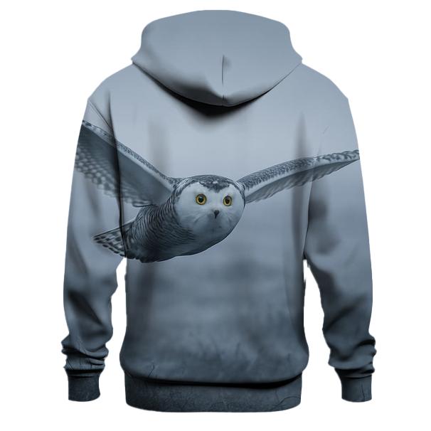 Glide Over Misty Tundra Snowy Owl zip-up hoodies