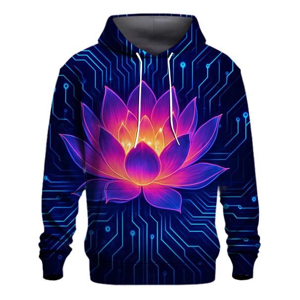 Neon Circuitry Lotus pullover hoodies