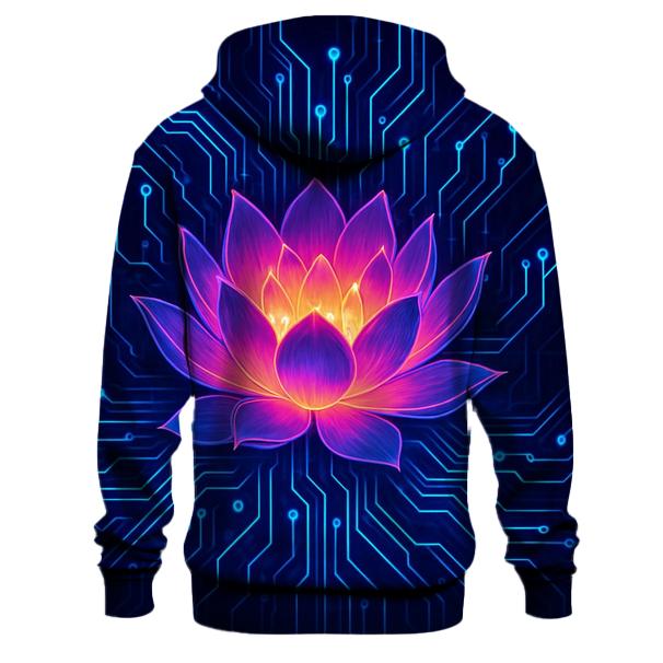 Neon Circuitry Lotus pullover hoodies