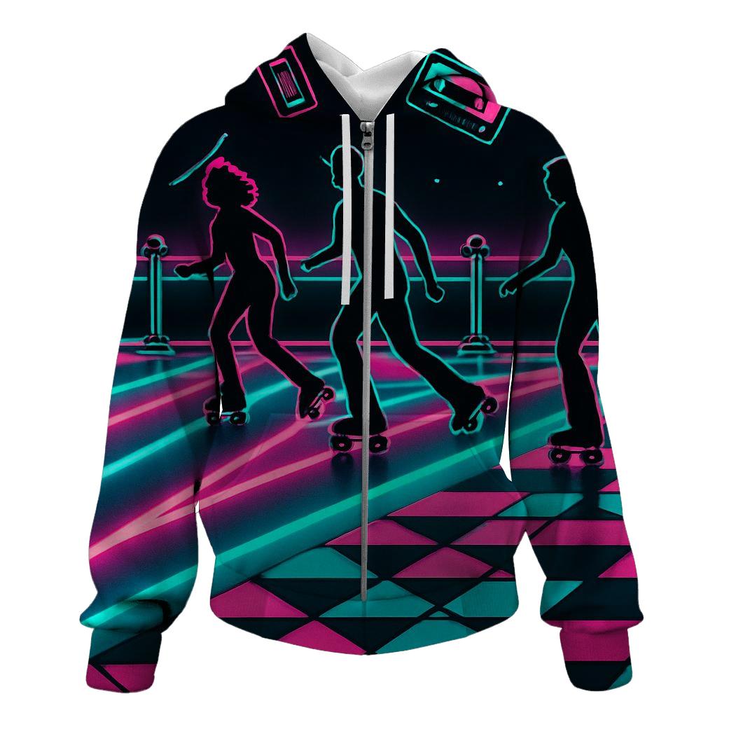 Neon Roller Rink Parade pullover hoodies