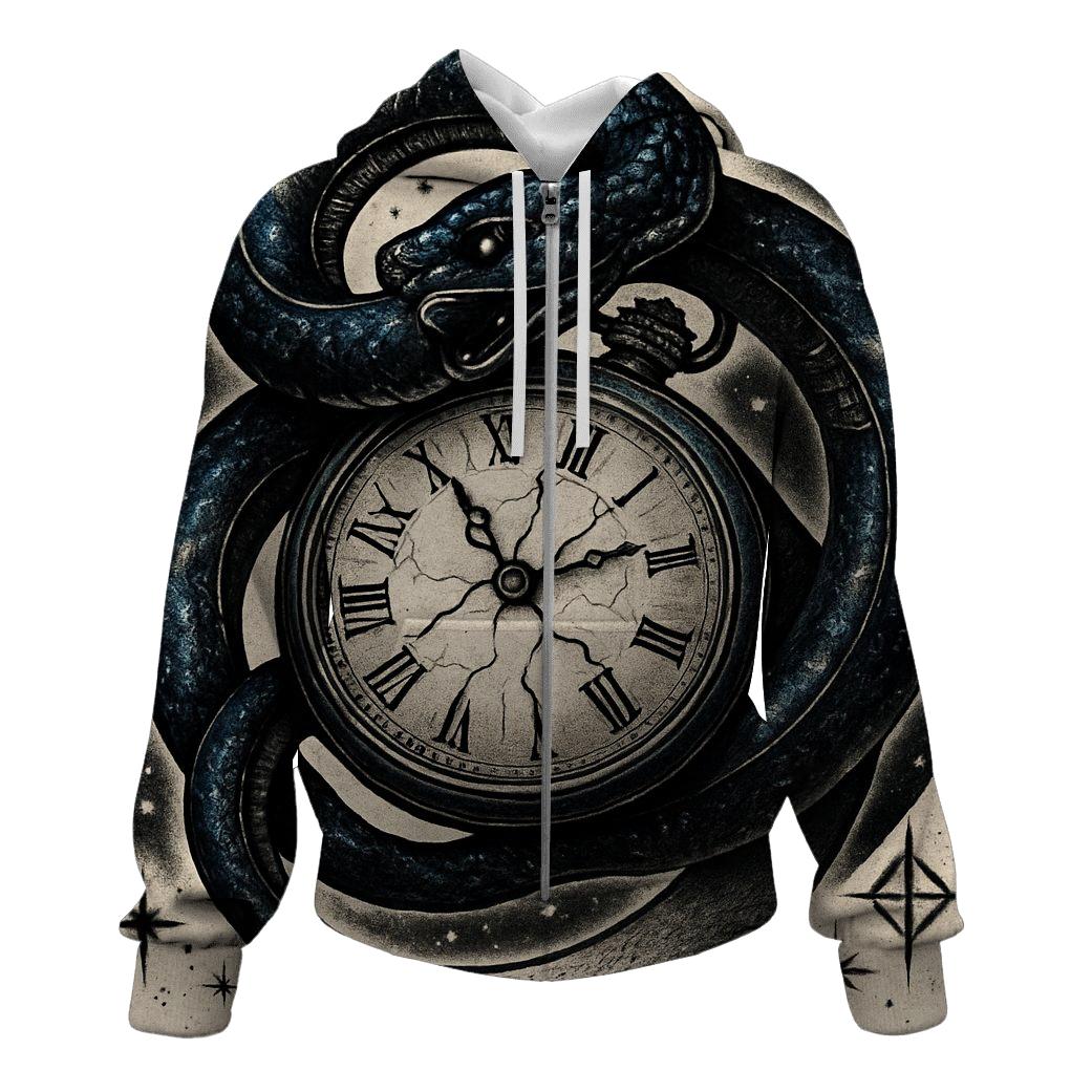 Serpent Of Cosmic Renewal zip-up hoodies