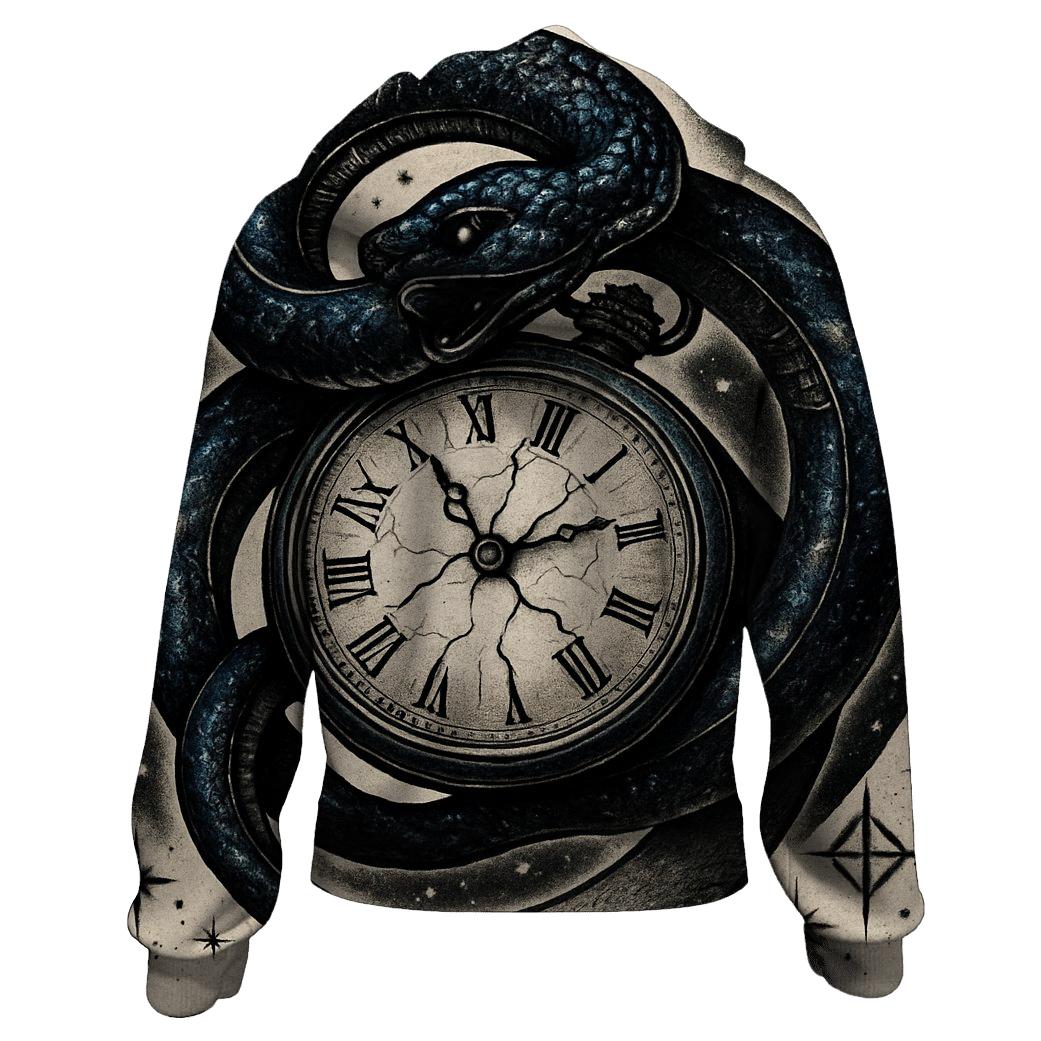 Serpent Of Cosmic Renewal zip-up hoodies