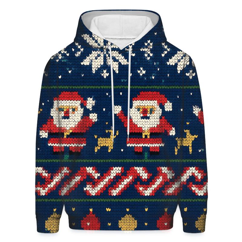 Cosmic Ugly Sweater Skyline Design embroidered hoodies