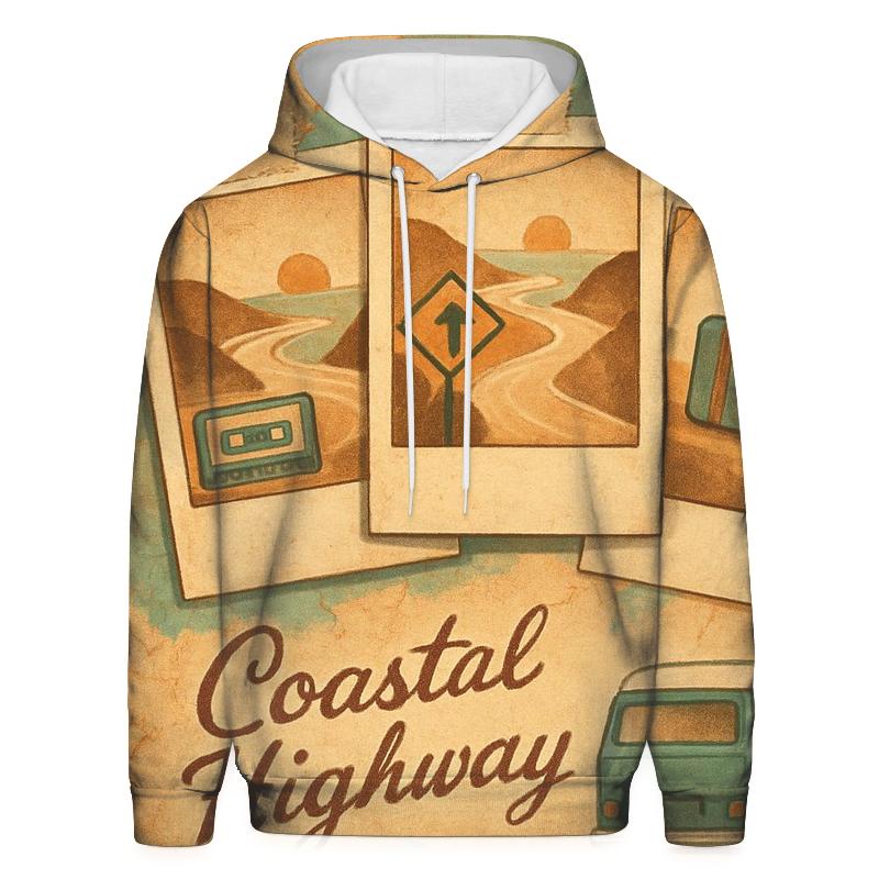 Faded Polaroid Roadtrip Collage embroidered hoodies