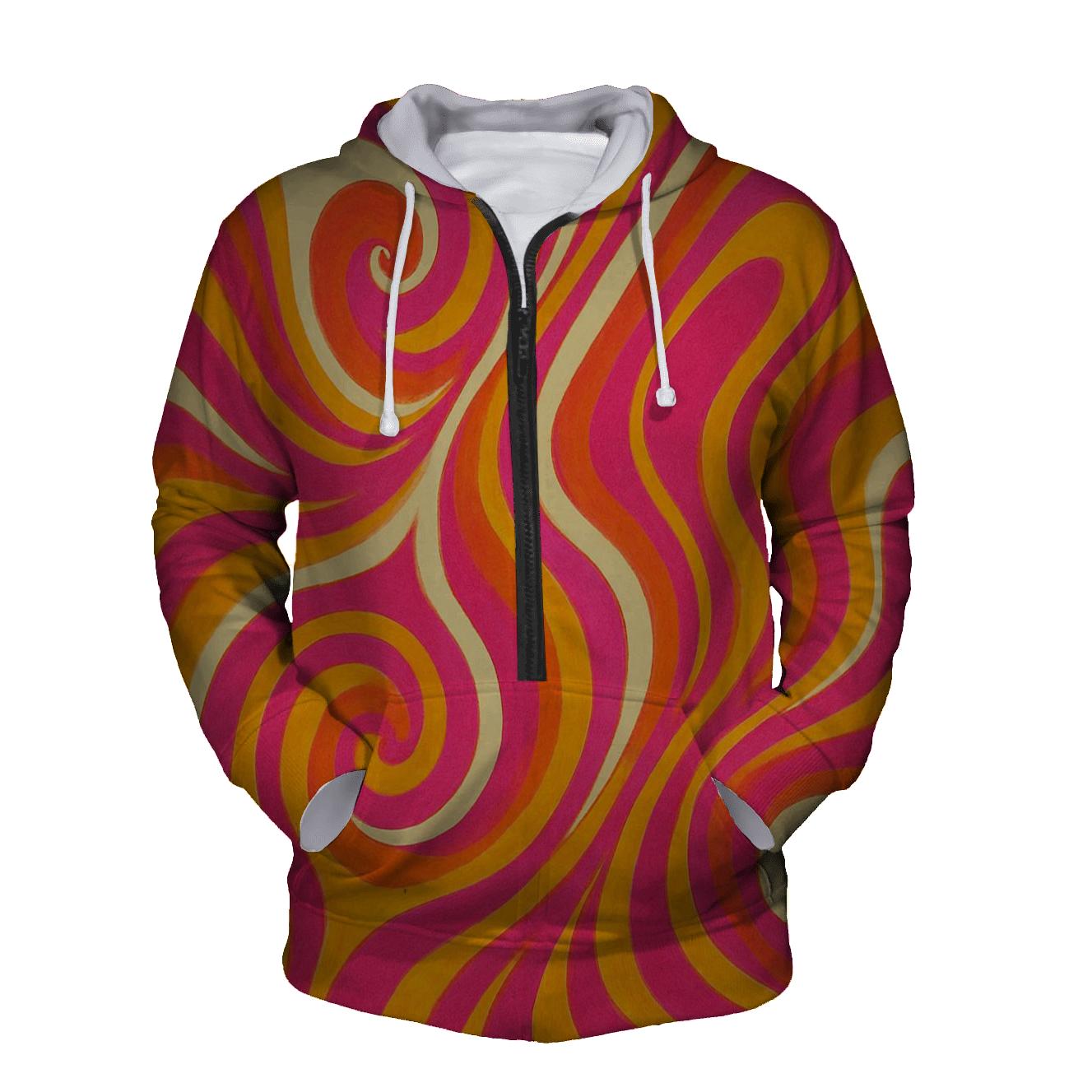 Funky Psychedelic Swirls heavyweight hoodies