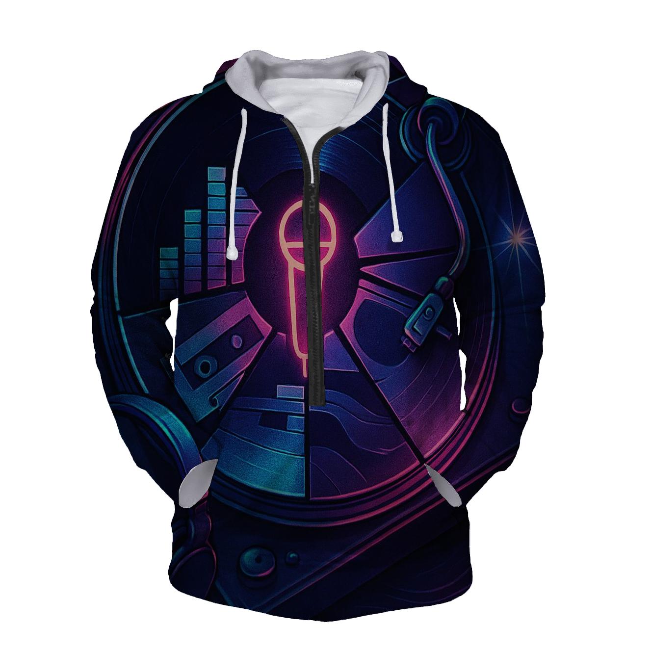 Neon Turntable Mosaic custom hoodies