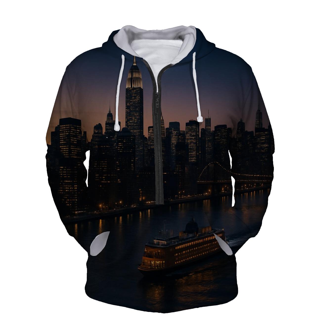 Twilight Ferry Over The East River hoodie styles
