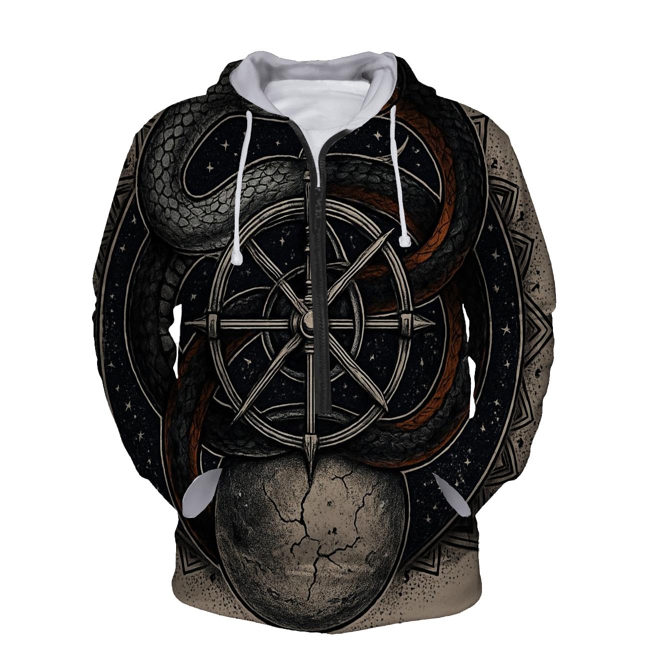 Serpent Halo Of Rebirth zip-up hoodies