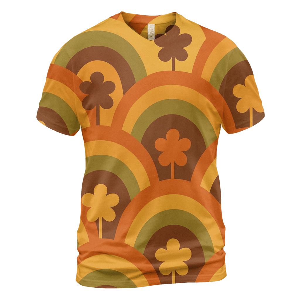 Sunburst Groove Pattern creative print fashion shirts